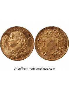 SUISSE, CONFEDERATION HELVETIQUE - 20 FRANCS OR 1926 BERN