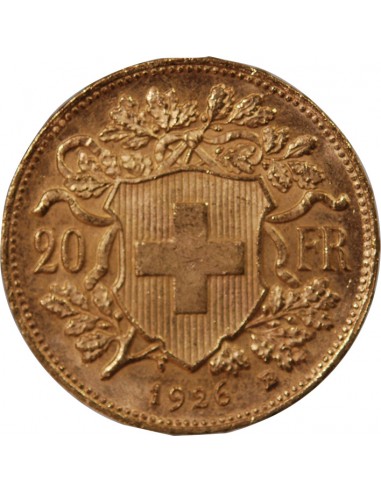 SUISSE, CONFEDERATION HELVETIQUE - 20 FRANCS OR 1926 BERN