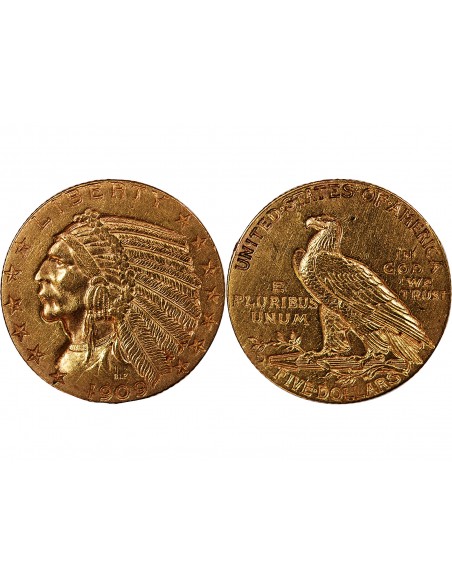 Usa, Indien - 5 Dollars or 1909 denver USA