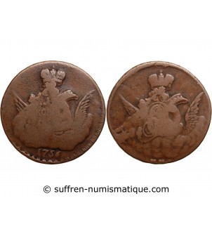 RUSSIE - ELISABETH Ier 1 KOPECK 1756 MOSCOU