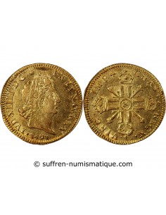 LOUIS XIV - LOUIS D'OR AUX 8 L ET INSIGNES 1701 AIX