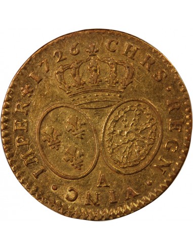 LOUIS XV ﻿- 1/2 LOUIS D'OR AUX LUNETTES 1726 A PARIS