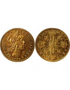 LOUIS XIV - 1/2 LOUIS D'OR A LA MECHE COURTE 1649 D LYON R4 2