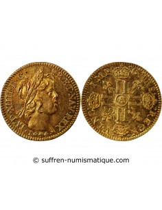 LOUIS XIV - 1/2 LOUIS D'OR A LA MECHE COURTE 1649 D LYON R4