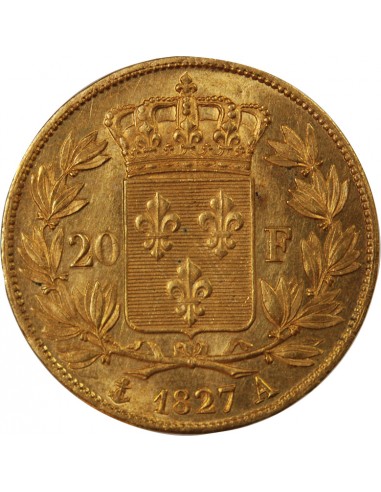 CHARLES X - 20 FRANCS OR 1827 A PARIS "4,5 Feuilles"﻿