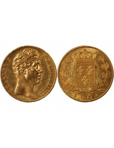 CHARLES X - 20 FRANCS OR 1827 A PARIS "4,5 Feuilles"﻿ 2