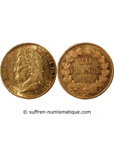 LOUIS PHILIPPE﻿ Ier - 20 FRANCS OR 1839 A PARIS﻿