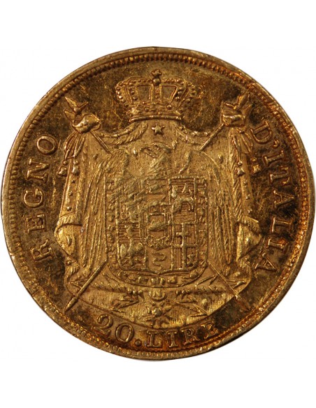 ITALIE, NAPOLÉON 1er - 20 LIRE OR 1808 MILAN