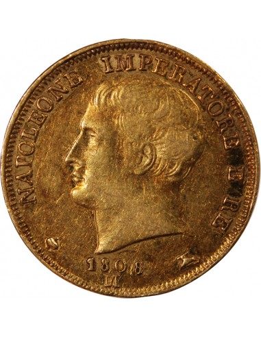 ITALIE, NAPOLÉON 1er - 20 LIRE OR 1808 MILAN
