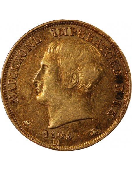 ITALIE, NAPOLÉON 1er - 20 LIRE OR 1808 MILAN