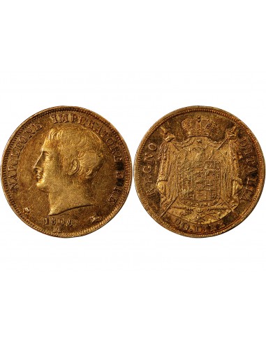 ITALIE, NAPOLÉON 1er - 20 LIRE OR 1808 MILAN