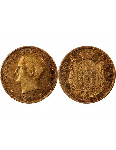 ITALIE, NAPOLÉON 1er - 20 LIRE OR 1808 MILAN