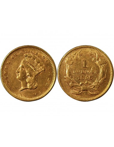USA, INDIEN - 1 DOLLAR OR 1856