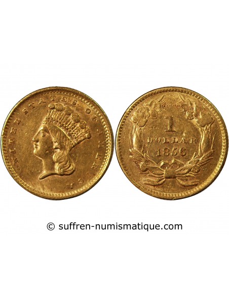 USA, INDIEN - 1 DOLLAR OR 1856