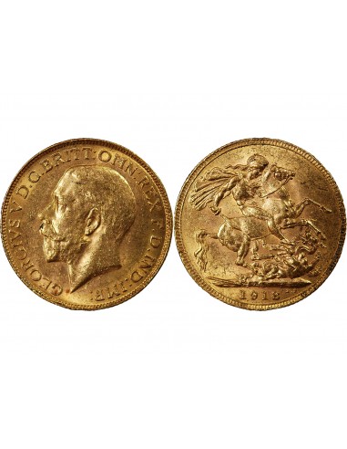 CANADA, GEORGES V - SOUVERAIN OR 1918 C