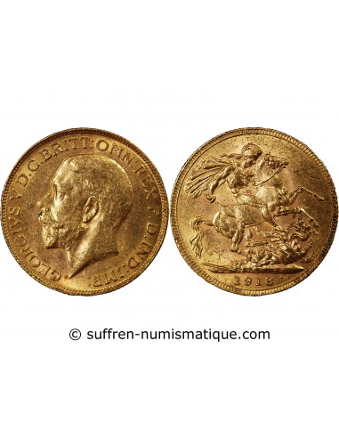 CANADA, GEORGES V - SOUVERAIN OR 1918 C