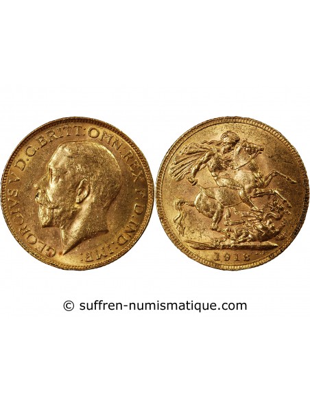 CANADA, GEORGES V - SOUVERAIN OR 1918 C