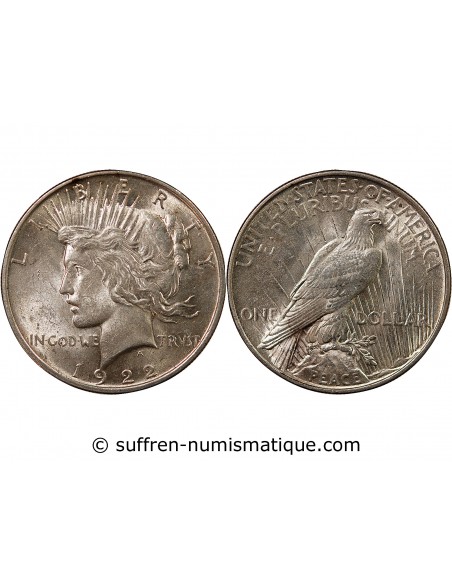 USA - PEACE DOLLAR ARGENT 1922 PHILADELPHIE