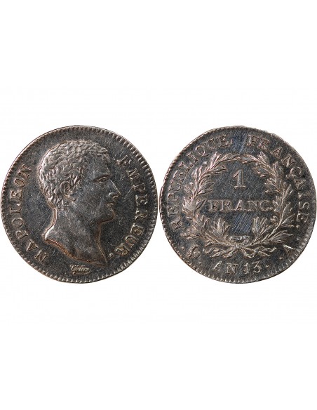 Napoléon Ier, Empereur de France, Roi d'Italie 1 franc Argent AN 13 A Paris