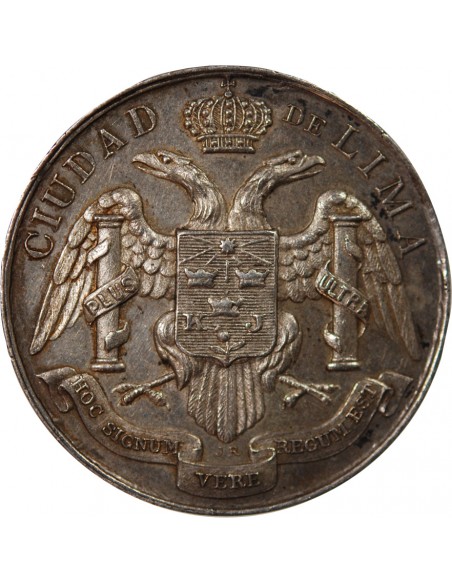 VILLE DE LIMA, FRANC-MACONNERIE - JETON ARGENT 1911