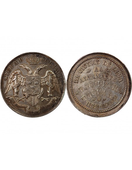 VILLE DE LIMA, FRANC-MACONNERIE - JETON ARGENT 1911