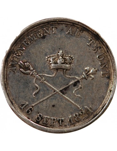 CHARLES X - PETITE MEDAILLE ARGENT 1824