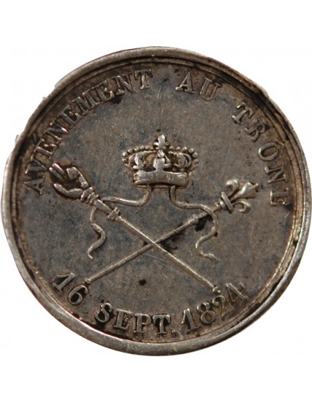 CHARLES X - PETITE MEDAILLE ARGENT 1824