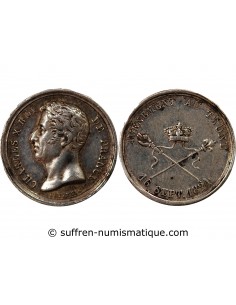 CHARLES X - PETITE MEDAILLE ARGENT 1824