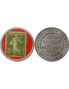 GALERIES MODERNES - MONNAIE-TIMBRE DE 5 CENTIMES 2