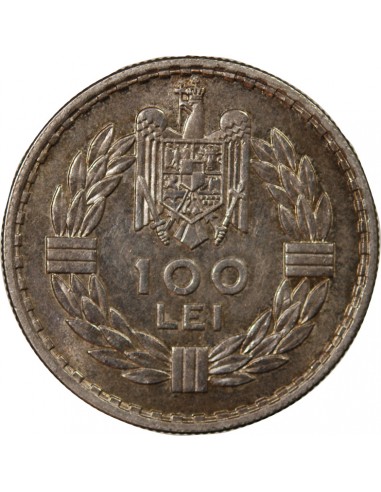 ROUMANIE, CAROL II - 100 LEI ARGENT 1932 HEATON