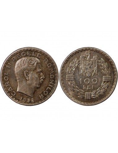 ROUMANIE, CAROL II - 100 LEI ARGENT 1932 HEATON