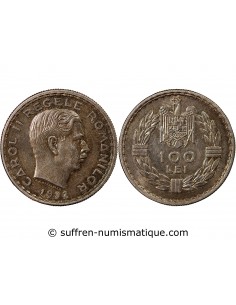 ROUMANIE, CAROL II - 100 LEI ARGENT 1932 HEATON
