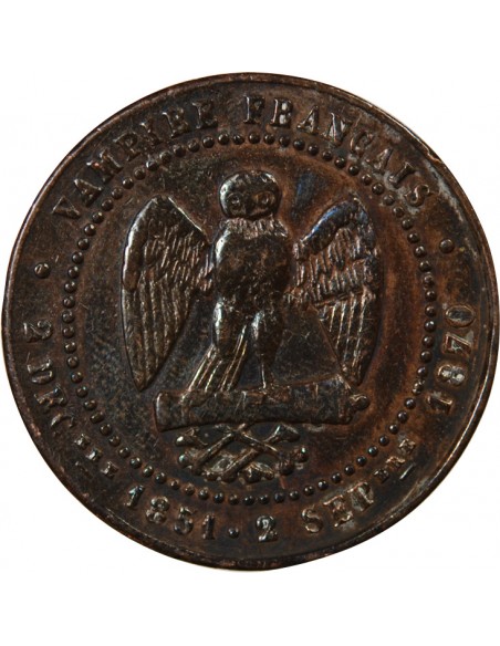 NAPOLEON III, SEDAN - Module satirique de 5 Centimes 1870