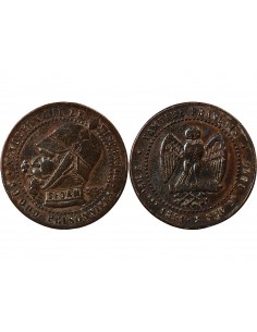 NAPOLEON III, SEDAN - Module satirique de 5 Centimes 1870 2