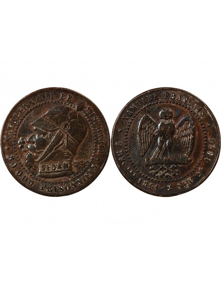 NAPOLEON III, SEDAN - Module satirique de 5 Centimes 1870