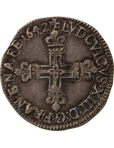 LOUIS XIII - 1/4 ECU ARGENT 1642 L BAYONNE