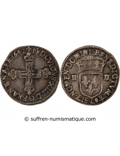 LOUIS XIII - 1/4 ECU ARGENT 1642 L BAYONNE