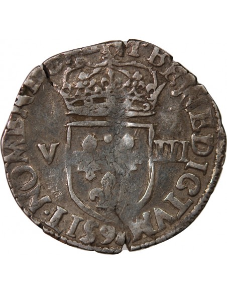 HENRI III - 1/8 ECU ARGENT 1582 RENNES