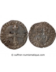 HENRI III - 1/8 ECU ARGENT 1582 RENNES