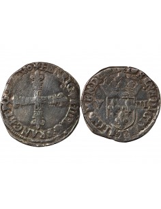 HENRI III - 1/8 ECU ARGENT 1580 T NANTES 2