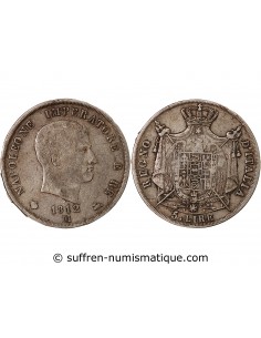 ITALIE, NAPOLEON Ier - 5 LIRE ARGENT 1812 M MILAN