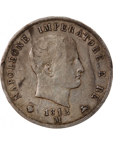 ITALIE, NAPOLEON Ier - 5 LIRE ARGENT 1812 M MILAN