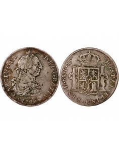 BOLIVIE, CHARLES IV - 8 REALES ARGENT 1789 POTOSI 2