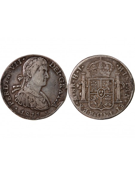 MEXIQUE, FERDINAND VII - 8 REALES ARGENT 1811 Mo HJ