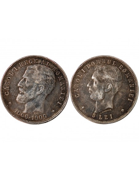 ROUMANIE, CAROL Ier - 5 LEI 1906