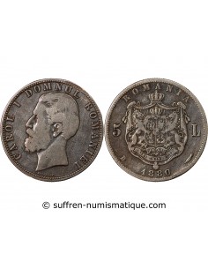 ROUMANIE, CAROL Ier - 5 LEI 1880 BUCAREST