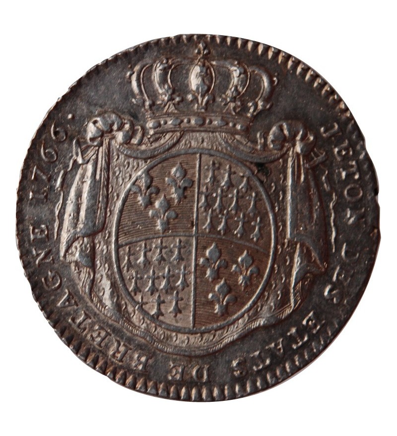 JETONS DES ETATS DE BRETAGNE LOUIS XV 1766 RENNES Daniel N°115