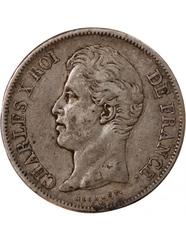 CHARLES X - 5 FRANCS ARGENT 1827 W LILLE