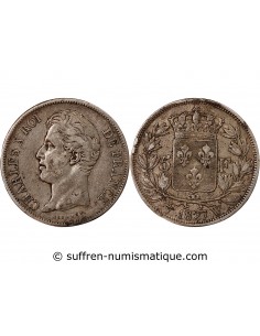 CHARLES X - 5 FRANCS ARGENT 1827 W LILLE