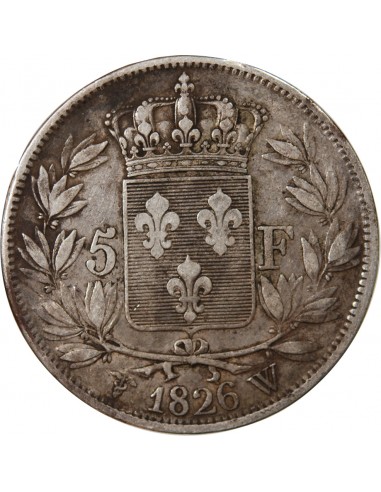 CHARLES X - 5 FRANCS ARGENT 1826 W LILLE